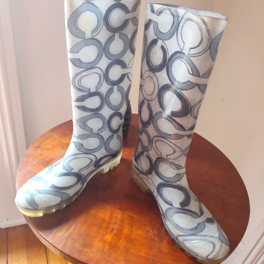 CC RAIN BOOTS BLACK TPU WITH WHITE LOGO 01